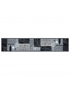 Tappeto da Cucina Lavabile Grigio Vino 60x300 cm in Velluto 2