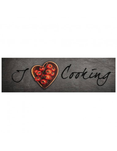Tappeto da Cucina Lavabile Testo Cucinare 45x150 cm in Velluto