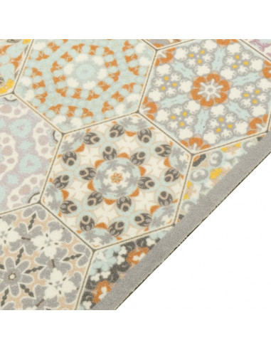 Tappeto da Cucina Lavabile Pastello Esagono 45x150 cm Velluto