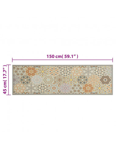 Tappeto da Cucina Lavabile Pastello Esagono 45x150 cm Velluto