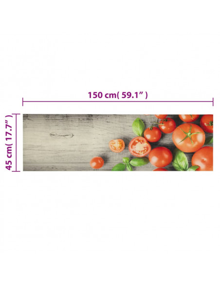 Tappeto da Cucina Lavabile Pomodori 45x150 cm in Velluto