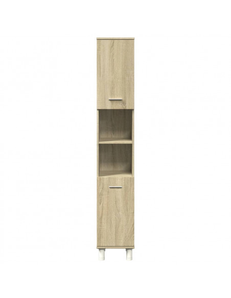 Set Mobili da Bagno 4 pz Rovere Sonoma in Legno Multistrato