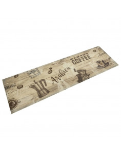 Tappeto da Cucina Lavabile Marrone Caffè 45x150 cm in Velluto