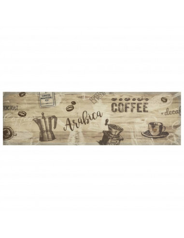 Tappeto da Cucina Lavabile Marrone Caffè 45x150 cm in Velluto