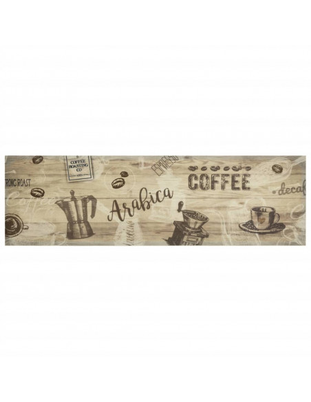 Tappeto da Cucina Lavabile Marrone Caffè 45x150 cm in Velluto