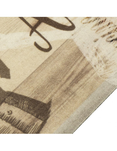 Tappeto da Cucina Lavabile Marrone Caffè 45x150 cm in Velluto