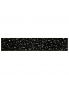 Tappeto da Cucina Lavabile Nero Mattutino 60x300 cm in Velluto 2