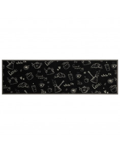 Tappeto da Cucina Lavabile Nero Mattutino 45x150 cm in Velluto 2