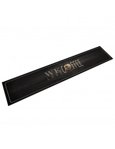Tappeto da Cucina Lavabile Testo Caffè 60x300 cm in Velluto