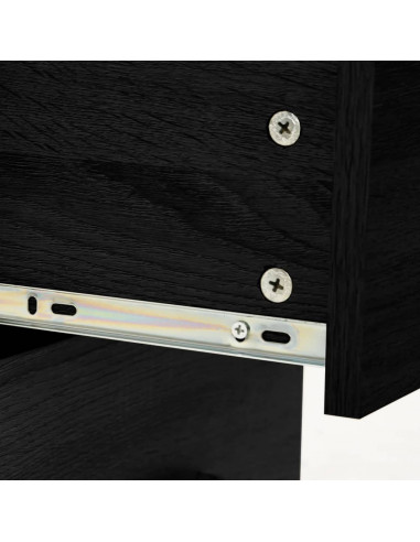 Set Mobili da Bagno 5 pz Nero in Legno Multistrato