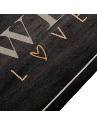 Tappeto da Cucina Lavabile Testo Caffè 60x300 cm in Velluto