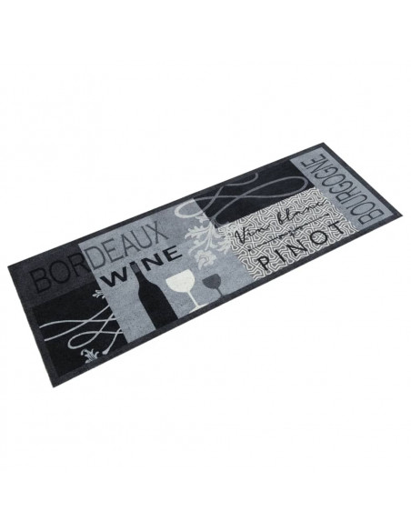 Tappeto da Cucina Lavabile Grigio Vino 45x150 cm in Velluto