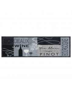 Tappeto da Cucina Lavabile Grigio Vino 45x150 cm in Velluto 2