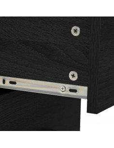Set Mobili da Bagno 7 pz Nero in Legno Multistrato