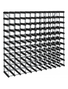 Portavini da 120 Bottiglie Nero in Legno Massello di Pino 2