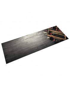 Tappeto da Cucina Lavabile Bottiglia Vino 45x150 cm in Velluto