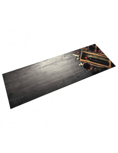 Tappeto da Cucina Lavabile Bottiglia Vino 45x150 cm in Velluto