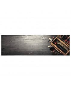 Tappeto da Cucina Lavabile Bottiglia Vino 45x150 cm in Velluto 2