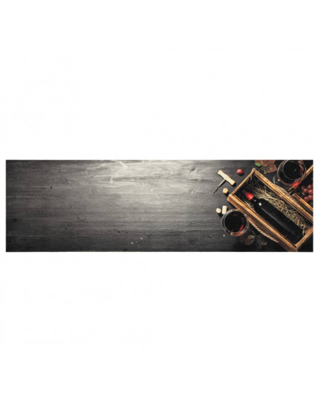 Tappeto da Cucina Lavabile Bottiglia Vino 45x150 cm in Velluto