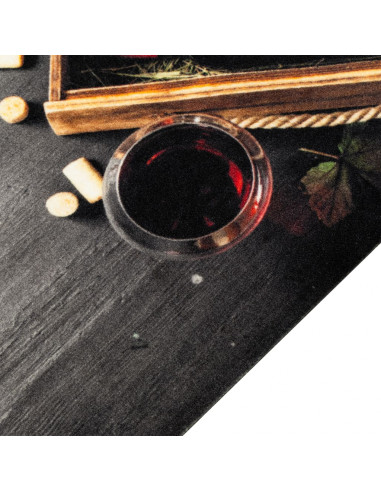 Tappeto da Cucina Lavabile Bottiglia Vino 45x150 cm in Velluto