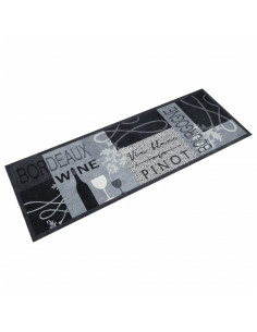 Tappeto da Cucina Lavabile Grigio Vino 60x180 cm in Velluto