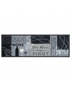 Tappeto da Cucina Lavabile Grigio Vino 60x180 cm in Velluto 2