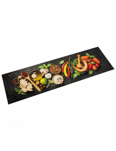 Tappeto da Cucina Lavabile Spezie 45x150 cm Velluto