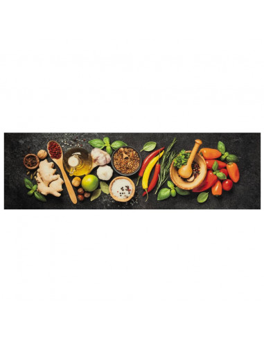 Tappeto da Cucina Lavabile Spezie 45x150 cm Velluto