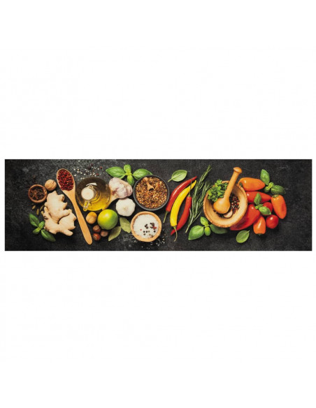 Tappeto da Cucina Lavabile Spezie 45x150 cm Velluto