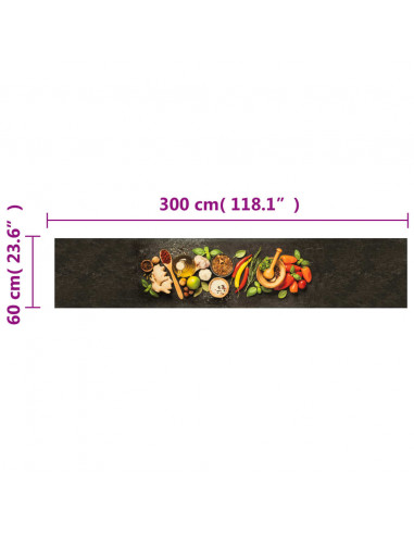 Tappeto da Cucina Lavabile Spezie 60x300 cm Velluto
