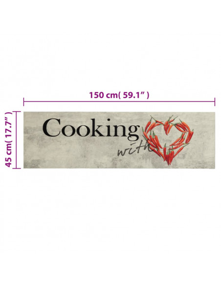 Tappeto da Cucina Lavabile Cucinare 45x150 cm in Velluto