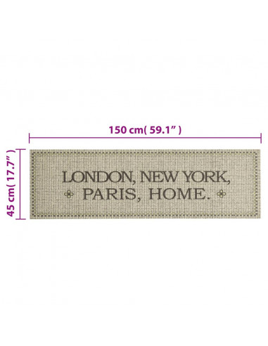 Tappeto da Cucina Lavabile Casa Maiuscolo 45x150 cm Velluto