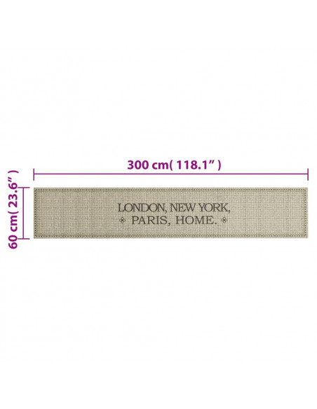 Tappeto da Cucina Lavabile Casa Maiuscolo 60x300 cm Velluto