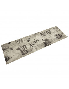 Tappeto da Cucina Lavabile Grigio Caffè 45x150 cm in Velluto