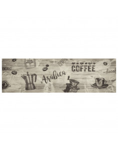 Tappeto da Cucina Lavabile Grigio Caffè 45x150 cm in Velluto 2