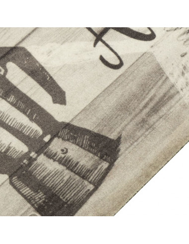 Tappeto da Cucina Lavabile Grigio Caffè 45x150 cm in Velluto