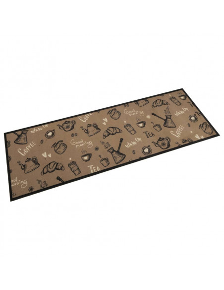 Tappeto da Cucina Lavabile Marrone Mattutino 60x180 cm Velluto