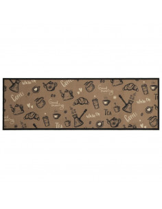 Tappeto da Cucina Lavabile Marrone Mattutino 60x180 cm Velluto 2