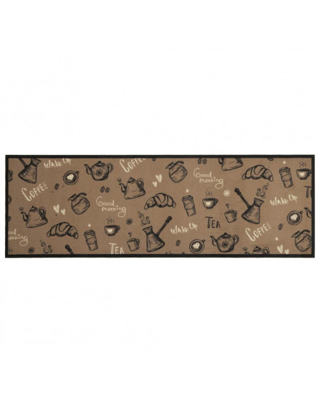 Tappeto da Cucina Lavabile Marrone Mattutino 60x180 cm Velluto