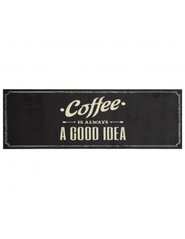 Tappeto da Cucina Lavabile Testo Caffè 60x180 cm in Velluto