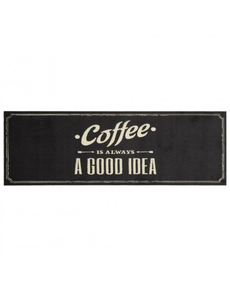 Tappeto da Cucina Lavabile Testo Caffè 60x180 cm in Velluto
