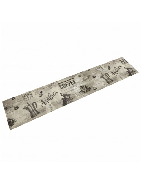 Tappeto da Cucina Lavabile Grigio Caffè 60x300 cm in Velluto