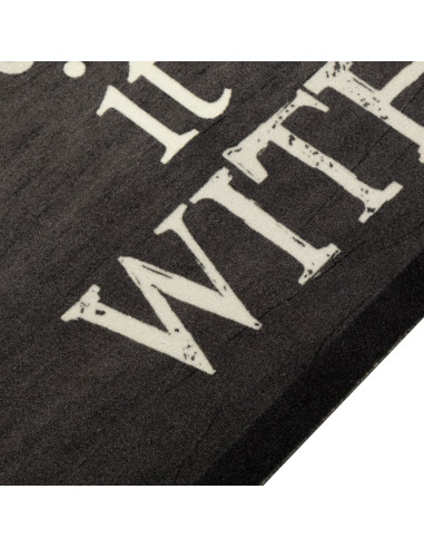 Tappeto da Cucina Lavabile Nero Tazza 60x300 cm in Velluto