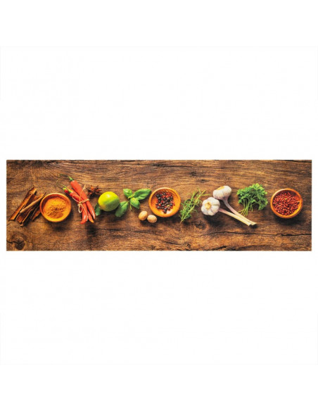 Tappeto da Cucina Lavabile Spezie 45x150 cm Velluto