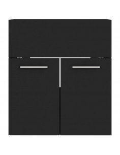 Set Mobili da Bagno Nero in Legno Multistrato