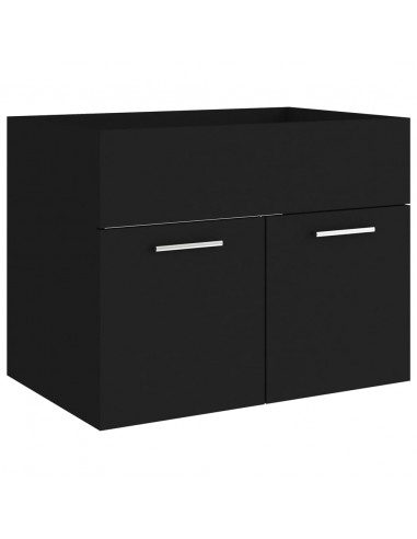 Set Mobili da Bagno Nero in Legno Multistrato