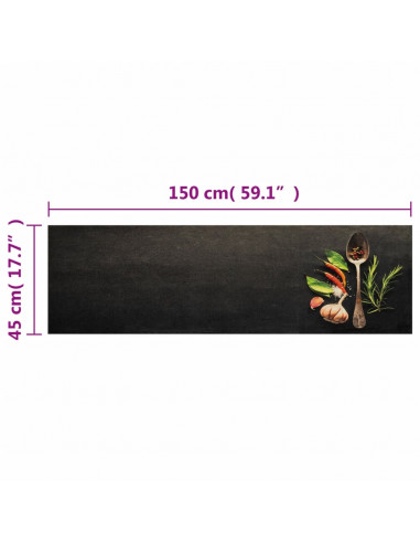Tappeto da Cucina Lavabile Spezie 45x150 cm Velluto