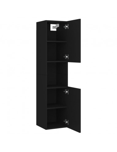 Set Mobili da Bagno Nero in Truciolato