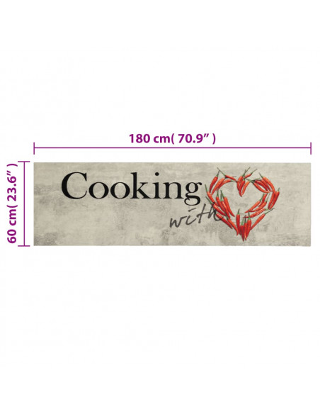 Tappeto da Cucina Lavabile Cucinare 60x180 cm in Velluto