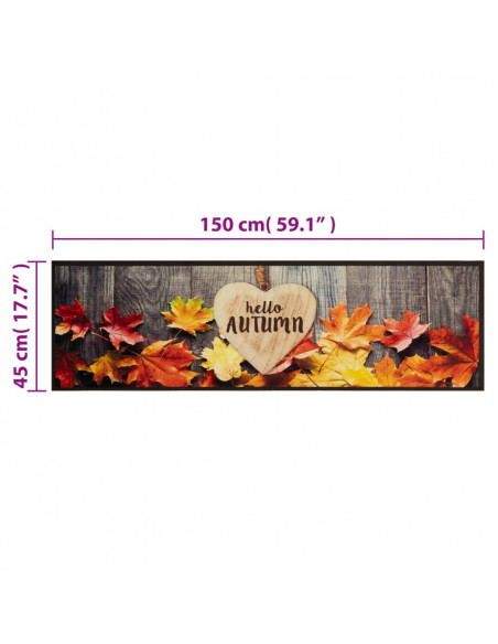 Tappeto da Cucina Lavabile Autunno 45x150 cm in Velluto